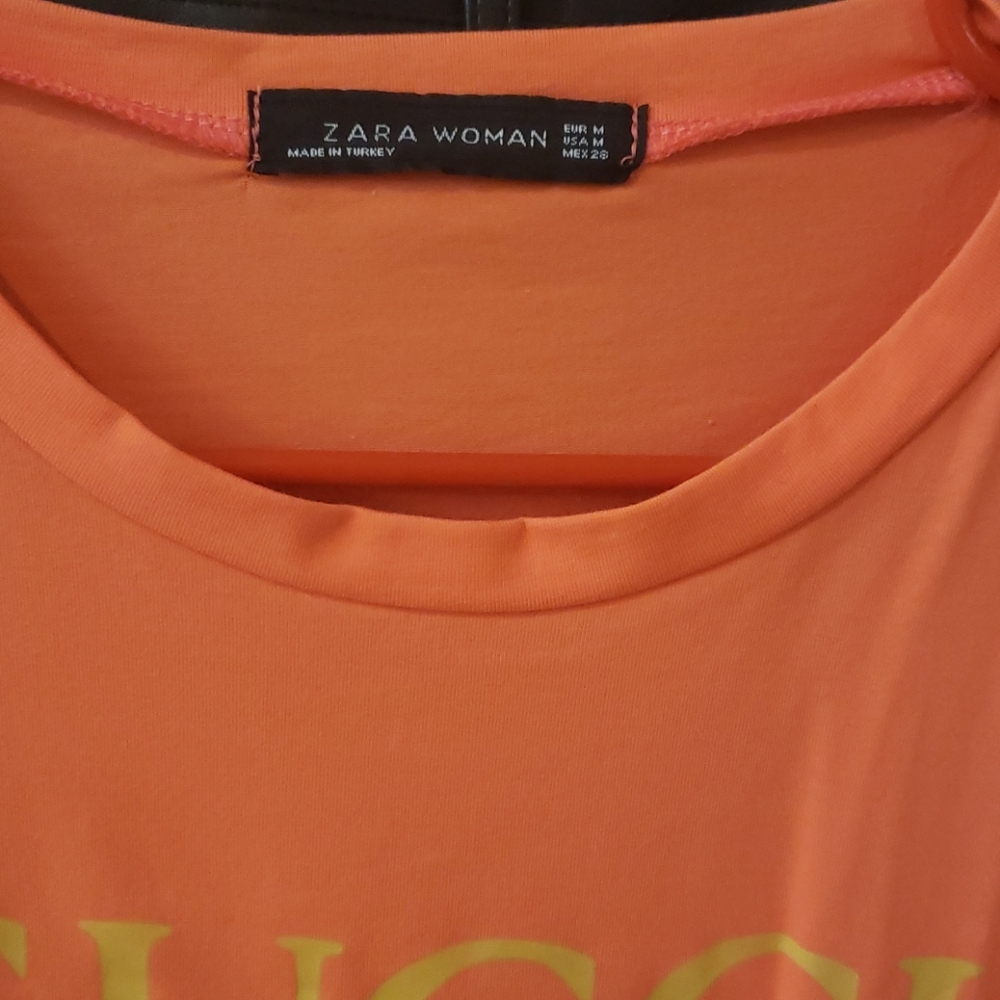 Zara coral minnie mouse stretch tee